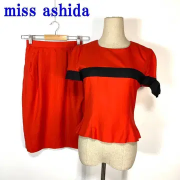 미스아시다 스커트 셋업 반팔 미디 스커트 빨간색 7 C1070