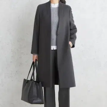 AOKI 여성용 일본제 소재 정전기 방지 스탠드 노카라 코트