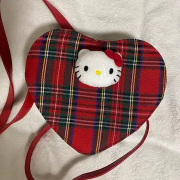 헬로키티 체크 숄더백