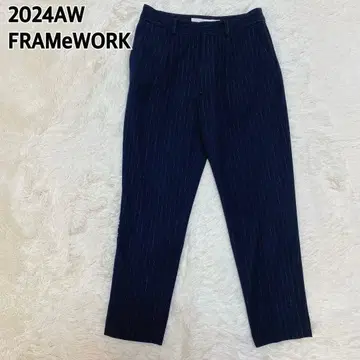 24AW 프레임워크 T/R 양면 기모 팬츠 36 다크 네이비 스트라이프