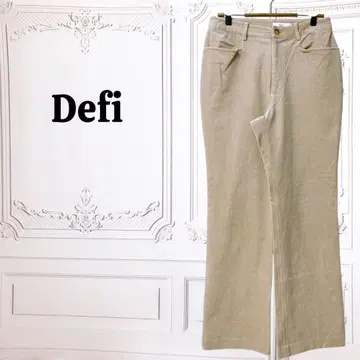 [ 데피/가네보우 ] 와이드 팬츠 [ L ] 베이지 무지 심플 코듀로이