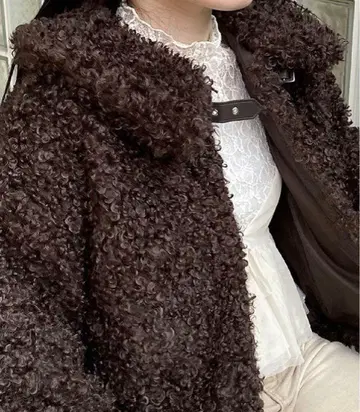 AS KNOW AS PINKY 카라 부착 푸들 퍼 BZ 블루종 자켓