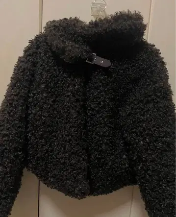 AS KNOW AS PINKY 카라 부착 푸들 퍼 BZ 블루종 자켓