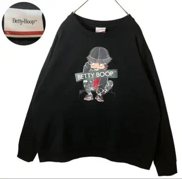 베티 붑 베티붑 B걸풍 빅 프린트 맨투맨 4L 사이즈