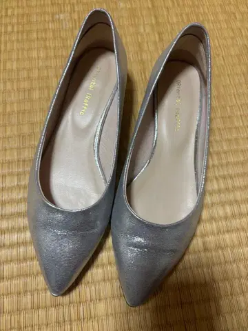 실버 스틸레토 플랫슈즈