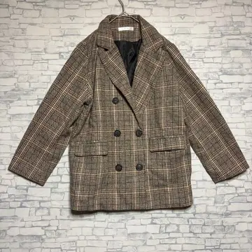 피프스 체크 무늬 자켓 아우터 여성용 M 사이즈 테일러드