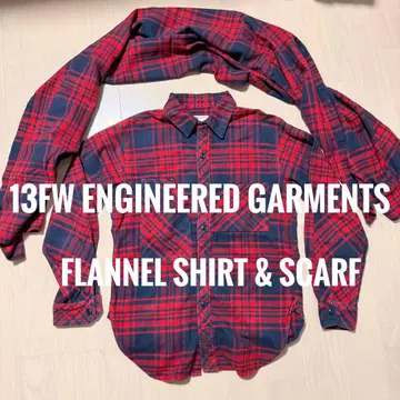 13FW 엔지니어드 가먼츠 체크 무늬 플란넬 셔츠 레드
