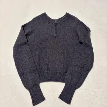 CLANE 클라네 더블 페이스 하프 지퍼 니트 그레이 1 야크 100%