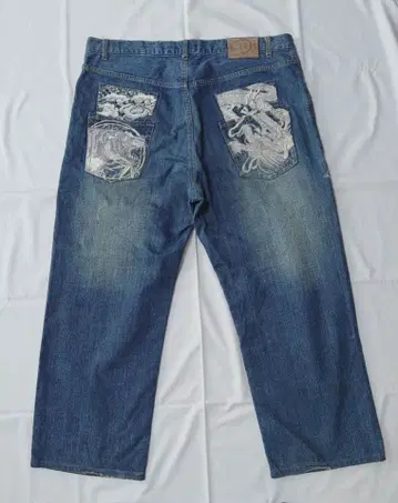 카라쿠리타마시 청바지 사이즈 40 호랑이 용 자수