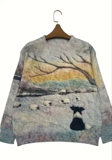 양의 번견 해질녘 <부드러운 소재로 귀여운 스웨터> Lsize