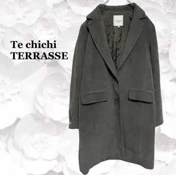 테치치 테라스 ] 체스터 코트 롱 [ F ] 그레이 싱글 플랩 포켓