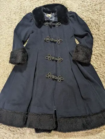 해롯 캐시미어 롱 코트 퍼 옷깃 잉글랜드제