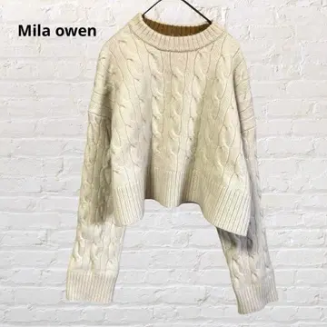 6903 미라 오웬 케이블 니트 숏 기장 스웨터 베이지 XS 작음