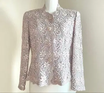 도쿄 소와르 레이스 노카라 자켓 꽃무늬 라메 티셔츠 13호