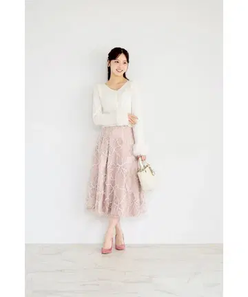 백 레이스업 몰 레이스 턱 플레어 스커트