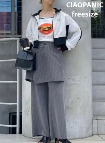 [익일 배송] CIAOPANIC 사이드 라인 트랙 자켓 경량 화이트 프리