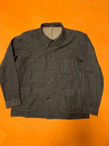 아데크토 클로즈 프렌치 샵 자켓 워크 자켓 린넨 데님