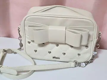 pium 하트 퀼팅 리본 미니백