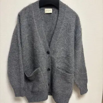 UNITED ARROWS 폭스 캐시미어 포켓 가디건 그레이