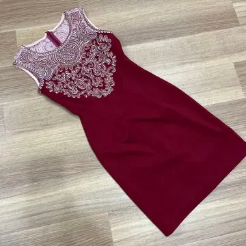 자수 드레스 빨간색 ERUKEI