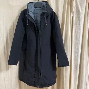 quatre voyage 네이비 후드 부착 롱 코트 미사용 새상품