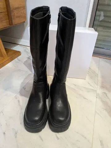 GRL 트랙 밑창 가죽 롱 부츠 zr993