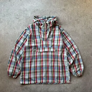 60s- Sportscaster 코튼 아노락 체크 무늬 L 상당