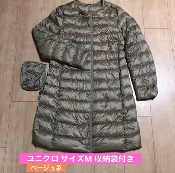 유니클로 여성용 라이트 다운 코트 수납 봉투 포함 사이즈 M
