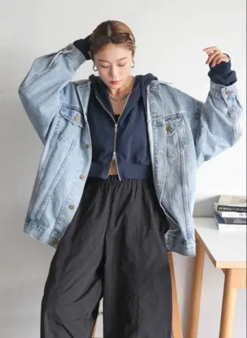 언그리드 빅 실루엣 데님 자켓
