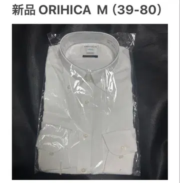 오리히카 새상품 M 버튼다운 드레스 셔츠 쉐도우 스트라이프 커프스 가능