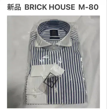 브릭하우스 M 새상품 드레스 셔츠 스트라이프 클레릭 셔츠 형태 안정 긴팔