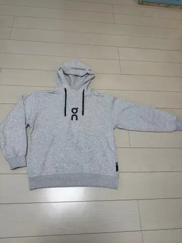 on 후드 부착 그레이 후드티