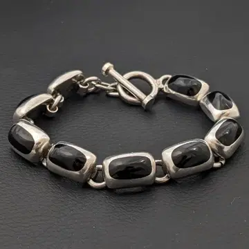 빈티지 멕시칸 실버 925 오닉스 팔찌 31.5g