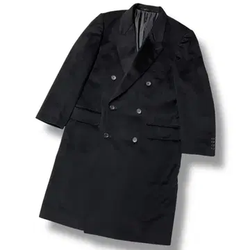 롱 코트 캐시미어 100% 남성용 블랙 LL 사이즈 프리 사이즈