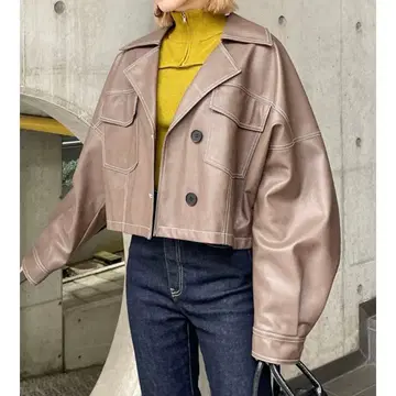 MURUA 인조 가죽 숏 자켓