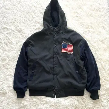 더블 네임 리버서블 바시티 자켓 블루종 그린 x 네이비