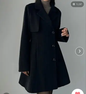 Louere 미들 기장 허리 쉐이프 플레어 코트