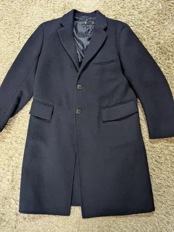 UNIQLO +J 울 블렌드 체스터 코트 네이비 질 샌더 M