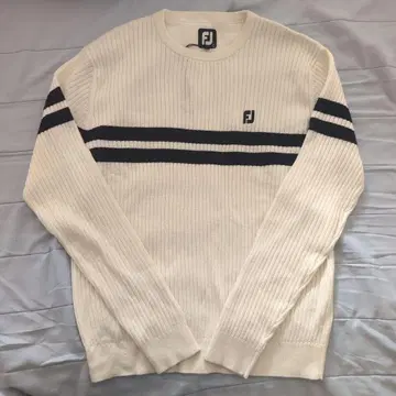 풋조이 화이트 스트라이프 스웨터 L 사이즈