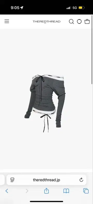 theredthread S 레이스 트리밍 오프숄더 탑