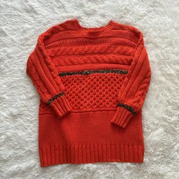 Lily Brown 로우게이지 니트 오렌지 프리 사이즈