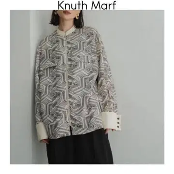 Knuth Marf 스탠드 카라 패턴 셔츠