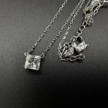 미사용 SWAROVSKI 목걸이 실버 큐빅 100