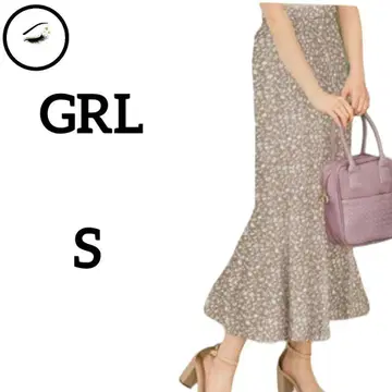 그레일 머메이드 롱 스커트 S 더스티 핑크 꽃무늬 작은 사이즈 봄