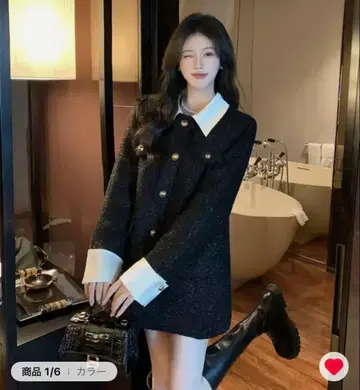 왕홍 셋업 미니 기장 코트