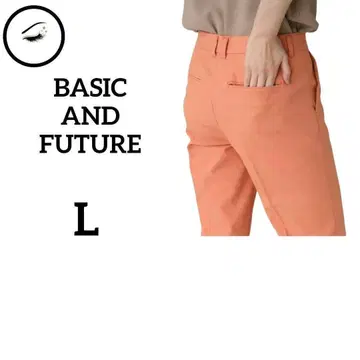 베이직 앤드 퓨처 슬랙스 팬츠 L 오렌지 일본제 골프 봄