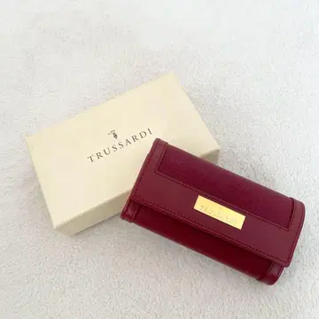 미사용 TRUSSARDI 버건디 가죽 키케이스 6연 키케이스