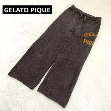 새상품급 젤라또피케 브라운 복슬복슬 와이드 팬츠 로고 포함 따뜻한