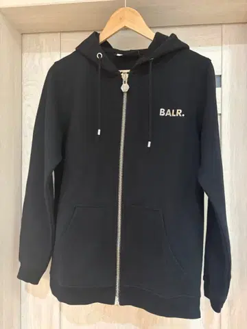 BALR. 블랙 후드티 풀 집업