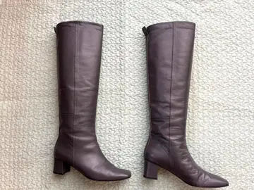 JANE SMITH 가죽 롱 부츠 38 그레이